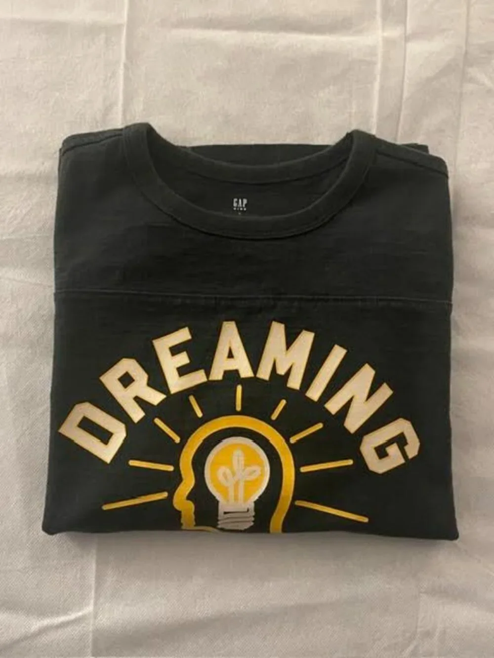 Gap Kids Long Sleeve Green- Yellow Graphic T-Shirt – Size Large